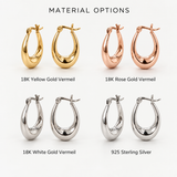 Gold Teardrop Hoop Earrings - Modern Gold Hoops - Minimalist Everyday Jewelry