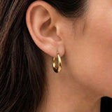 Gold Teardrop Hoop Earrings - Modern Gold Hoops - Minimalist Everyday Jewelry