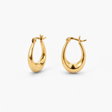 Gold Teardrop Hoop Earrings - Modern Gold Hoops - Minimalist Everyday Jewelry