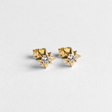 Natural Diamond Solid Gold Earrings made in 14k Yellow Gold with Natural white Diamond in Prong setting, April Birthstone gift idea, symbolizes commitment, strength & purity, ideal for everyday wear and perfect for birthday gifting and special occasions.