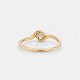 14K Gold Natural Diamond Engagement Ring - 0.25 Carat Certified Diamond Ring - Dainty Swirl Promise Ring