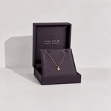 14K Natural Diamond Starburst Necklace - 14k Solid Gold Star Pendant - Dainty North Star Necklace
