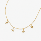 Star Station Necklace - 18k Gold Vermeil Layering Necklace - Dainty Starfish Necklace