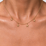 Star Station Necklace - 18k Gold Vermeil Layering Necklace - Dainty Starfish Necklace