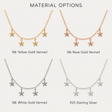 Star Station Necklace - 18k Gold Vermeil Layering Necklace - Dainty Starfish Necklace