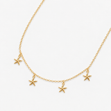 Star Station Necklace - 18k Gold Vermeil Layering Necklace - Dainty Starfish Necklace