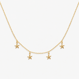 Star Station Necklace - 18k Gold Vermeil Layering Necklace - Dainty Starfish Necklace