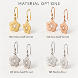 Gold Flower Drop Earrings - Daisy Dangling Earrings - Dainty Blossom Earrings