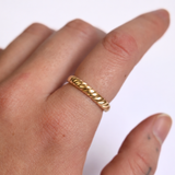 Twisted Rope Stacking Ring - Minimalist Ribbed Band - Unique Wedding Band