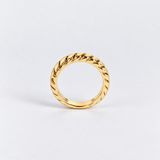 Twisted Rope Stacking Ring - Minimalist Ribbed Band - Unique Wedding Band