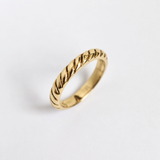 Twisted Rope Stacking Ring - Minimalist Ribbed Band - Unique Wedding Band