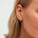 Solid 14k Gold Diamond Butterfly Stud Earrings - 0.01 CTW Natural Diamond - April Birthstone