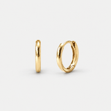Solid 14k Gold Hoop Earrings - Gold Minimalist Huggie Hoops - Dainty Small Gold Huggies