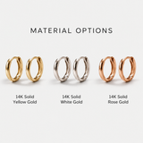 Solid 14k Gold Hoop Earrings - Gold Minimalist Huggie Hoops - Dainty Small Gold Huggies