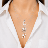 Silver Letter Pendant - Initial Letter Charm - Personalized Letter Necklace