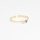 CERTIFIED Diamond Ring - Genuine Sapphire Ring - Solid 14k Gold Ring