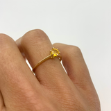 Genuine Sapphire Ring - Real Gold Sapphire Ring - Yellow Sapphire Ring