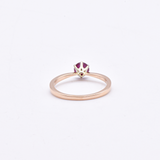 Certified Ruby Ring - Solid Rose Gold Ring - Genuine Ruby Solitaire Ring
