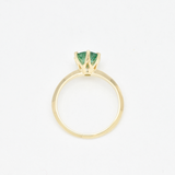 Certified Real Emerald Ring - 14k Gold Engagement Ring - Emerald Solitaire Ring