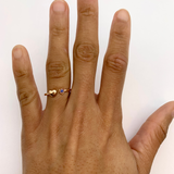 Certified Natural Sapphire Ring - Solid 14k Rose Gold Open Ring - Genuine Sapphire Heart Ring