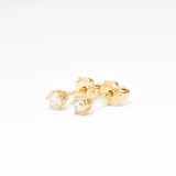 Genuine Diamond Studs - Solid Gold Diamond Earrings - Dainty Diamond Studs