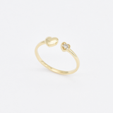Certified Diamond Heart Ring - Real 14k Gold Diamond Ring - Dainty Heart Ring