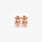 Real Ruby Studs - 14k Rose Gold Earrings - Dainty Flower Earrings