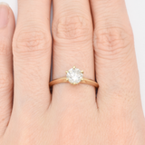 CERTIFIED 1 Carat Diamond Ring - Genuine Diamond Engagement Ring - Real 14k Solid Gold Ring