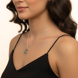 Star of David Pendant - Stylish Hexagram Necklace - Religious Silver Pendant