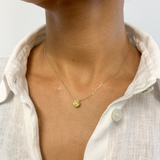 Certified Yellow Sapphire Necklace – Solid 18k Gold – Flower Sapphire Necklace