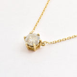 Genuine Diamond Necklace - 1 Carat Diamond Necklace - Solid Yellow Gold Necklace