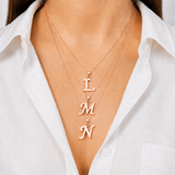 Rose Gold Letter Pendant - Initial Letter Charm - Personalized Letter Necklace