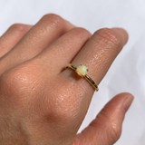 Genuine Opal Ring - Opal Engagement Ring - 14k Gold Opal Ring