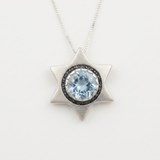 Blue Topaz Star Necklace - Natural Topaz Necklace - Blue Star Pendant