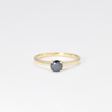 Certified Blue Diamond Gold Ring - Solitaire Blue Diamond Ring - Real Solid 14k Gold