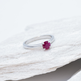 Genuine Ruby Ring - 18k Solid Gold Ring - Certified Ruby Gold Ring