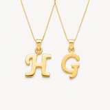 Gold Letter Pendant - Initial Letter Charm - Personalized Letter Necklace