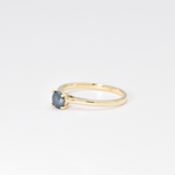 Certified Blue Diamond Gold Ring - Solitaire Blue Diamond Ring - Real Solid 14k Gold