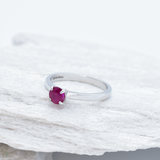 Genuine Ruby Ring - 18k Solid Gold Ring - Certified Ruby Gold Ring