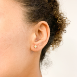 CERTIFIED Real Diamond Earrings – Solid 14k Gold Earrings – Dainty Diamond Flower Earrings