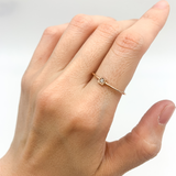 CERTIFIED Diamond Gold Ring - Solid 14k Rose Gold Ring - Dainty Diamond Engagement Ring