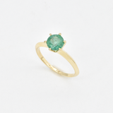 Certified Real Emerald Ring - 14k Gold Engagement Ring - Emerald Solitaire Ring