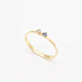 CERTIFIED Diamond Ring - Genuine Sapphire Ring - Solid 14k Gold Ring