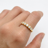 Half Eternity Diamond Ring, Gold Diamond Ring, Created Diamond Band