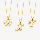 Gold Letter Pendant - Initial Letter Charm - Personalized Letter Necklace