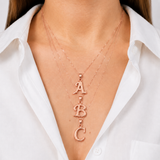 Rose Gold Letter Pendant - Initial Letter Charm - Personalized Letter Necklace