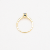 Certified Blue Diamond Gold Ring - Solitaire Blue Diamond Ring - Real Solid 14k Gold