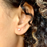 Genuine Diamond Studs - Solid Gold Diamond Earrings - Dainty Diamond Studs