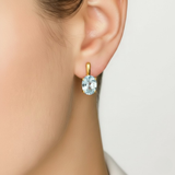 Blue Topaz Gold Earrings - Genuine Blue Topaz Earrings - December Birthstone Earrings