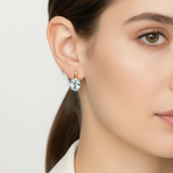 Blue Topaz Gold Earrings - Genuine Blue Topaz Earrings - December Birthstone Earrings